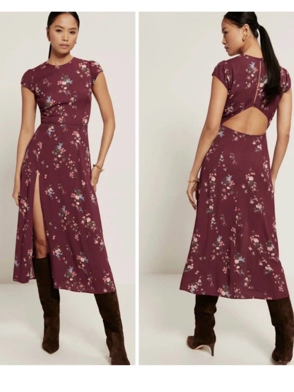 Reformation Gavin Dress floral Rosalina Red size 6